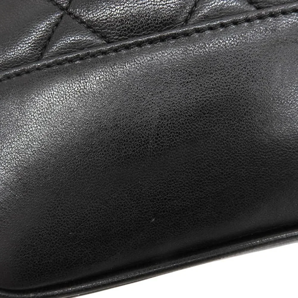CHANEL Black Lambskin Leather Shoulder Bag